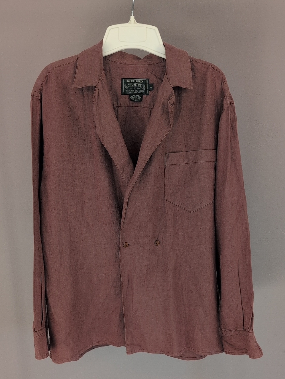 Ralph Lauren Country Vintage 100% Linen Double-breasted Top